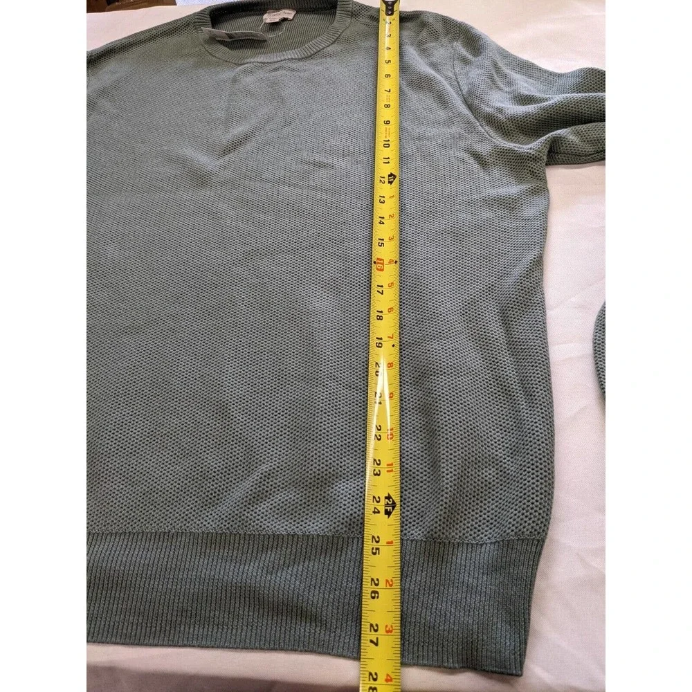 J. Crew Men's Cotton Silk Piqué Knit Sweater Faded Bluegrass Green XL NWT $89